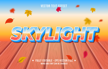 Text effect skylight gradient style autumn season background