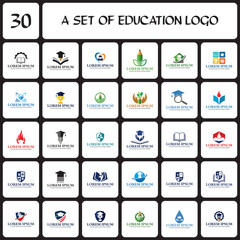 a set of education logo , a set of university logo