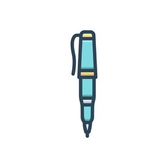 Color illustration icon for pen