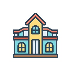 Color illustration icon for resident