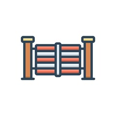 Color illustration icon for gate