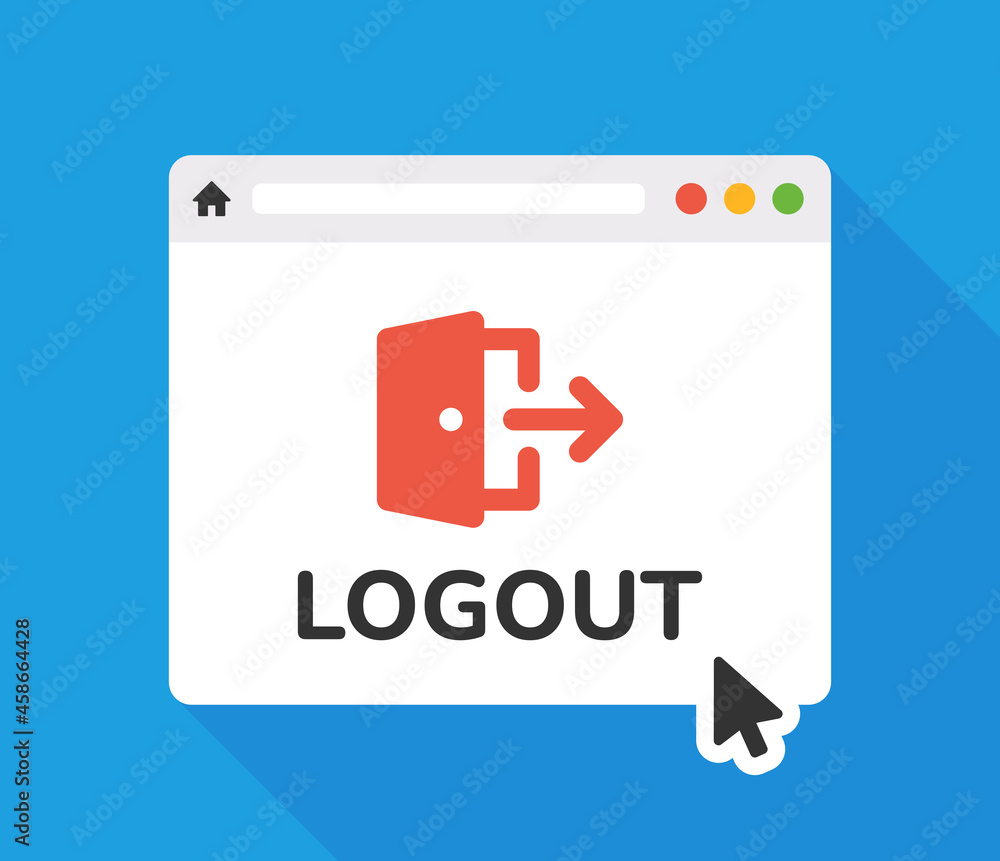 Aufkleber website user logout icon vector illustration.