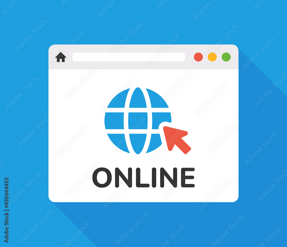 Poster go to web sign. online icon. internet on browser icon vector illustration.