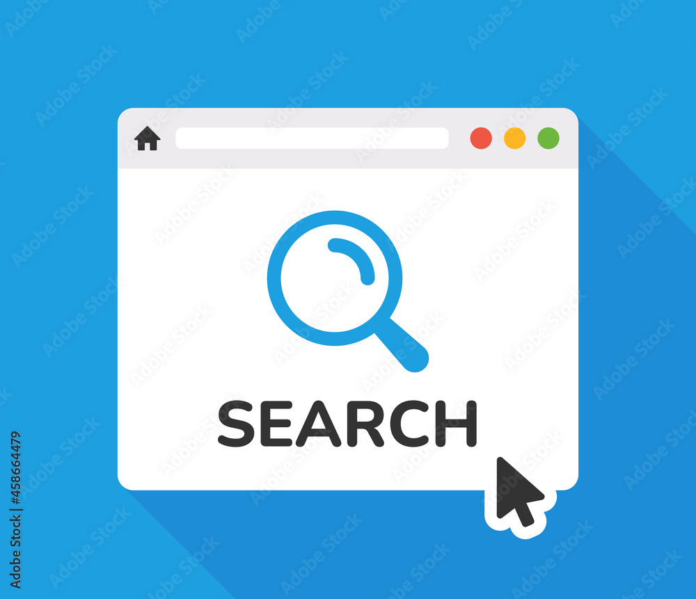Poster browser search icon. online search icon vector illustration.