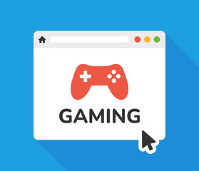 Gaming icon. Game controller on browser icon vector illustration.