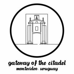 Circle Icon line Gateway of the Citadel. Vector illustration