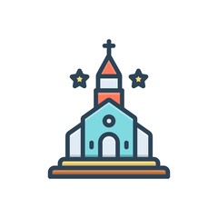 Color illustration icon for kirk catholic 