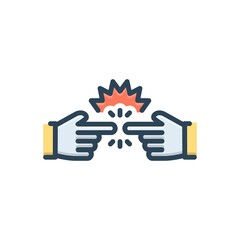 Color illustration icon for controversy