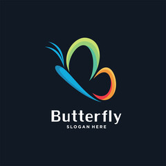 Fototapeta premium Abstract Colorful Butterfly Logo Icon. Butterfly Beauty Spa Vector Logo Template, this logo symbolizes, some things beautiful