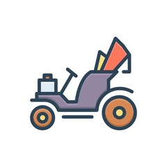 Color illustration icon for gig transport