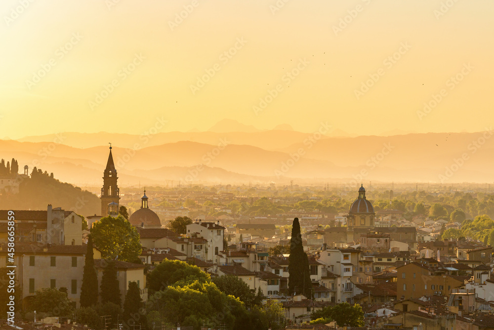 Poster Sunset over the city of Florence in Italy