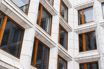 windows of a Alvar Aalto building in Helsinki