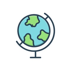 Color illustration icon for geographic © WEBTECHOPS