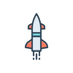 Color illustration icon for missile