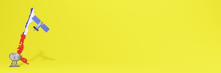 Use of Satellite in Chile for the needs of social media tv and website background cover blank space can be used to display data or infographics in 3d rendering Premium Photo