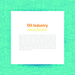 Oil Industry Paper Template. Vector Illustration of Outline Design.