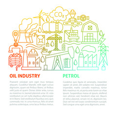 Oil Industry Petrol Line Template. Vector Illustration of Outline Design.