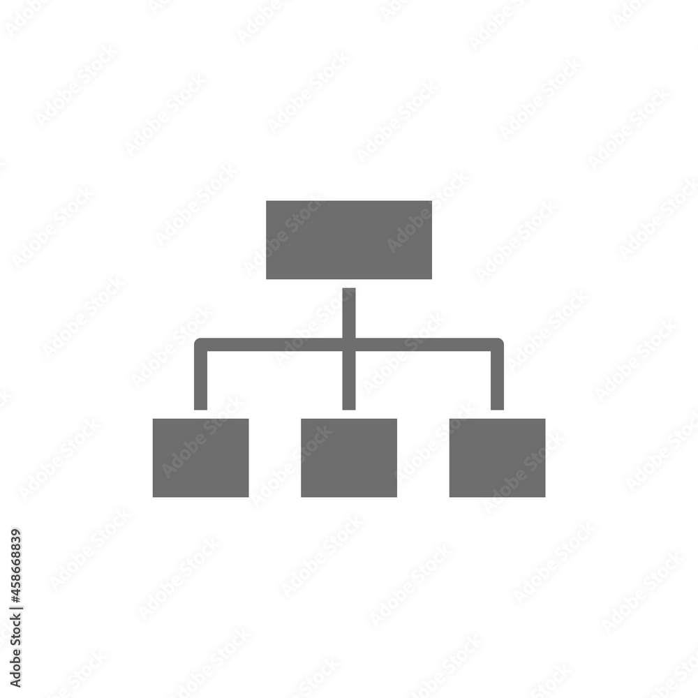 Aufkleber hierarchical graph structure grey icon. isolated on white background