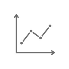 Trendy chart bar, growing graph grey icon.