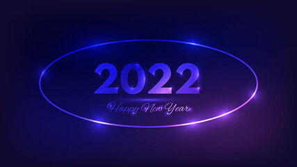 2022 Happy New Year neon background