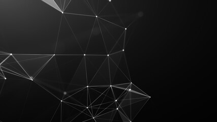 Science background. Abstract digital background plexus made of dots and lines. Big data visualization. Network connection structure.