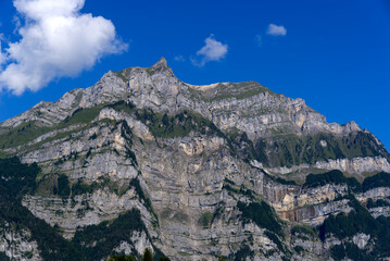 Mountain seen from at City of Glarus on a sunny late summer day. Photo taken September 4th, 2021, Glarus.