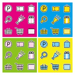 アイコンセット07（カラフル・ショッピングなどで使えそうなシンプルでかわいいアイコンセット）