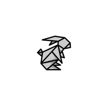 origami rabbit logo design vector