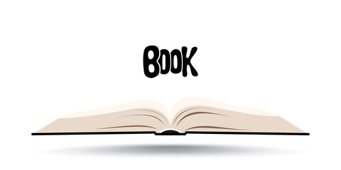 Open book over white illustration