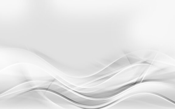 Awesome white and grey abstract background. Futuristic motion waves  design.