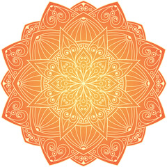Vector hand drawn mandala. Colorful oriental pattern in circle design. Symbol or template for brochures, covers and other decorative objects.