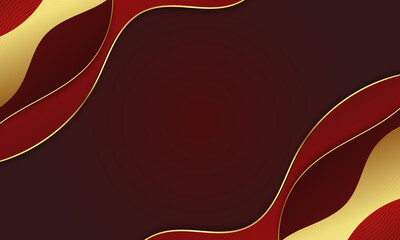 Abstract red luxury wave background. Modern background design. golden color. Fluid shapes composition. Fit for presentation design. website, basis for banners, wallpapers, brochure, posters