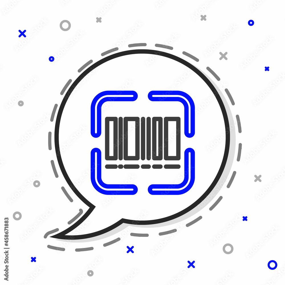 Poster line scanner scanning bar code icon isolated on white background. barcode label sticker. identificat