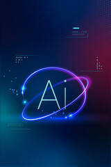 AI futuristic technology background vector