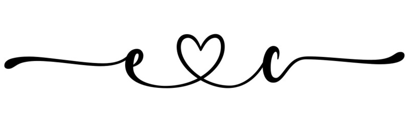 ec, ce, letters with heart Monogram, monogram wedding logo. Love icon, couples Initials, lower case, connecting HEART, home decor,