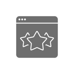 Stars in browser, best choice website, feedback grey icon.