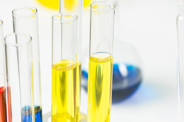 School chemical laboratory with glassware.