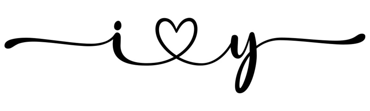 iy, yi, letters with heart Monogram, monogram wedding logo. Love icon, couples Initials, lower case, connecting HEART, home decor,