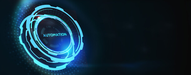 Business, Technology, Internet and network concept. Automation Software Technology Process System.3d illustration