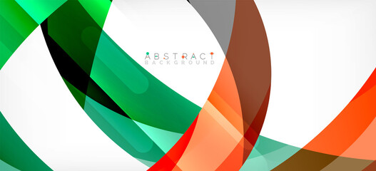 Obraz premium Color circle shapes, minimal geometric background. Trendy dynamic composition. Vector Illustration For Wallpaper, Banner, Background, Landing Page