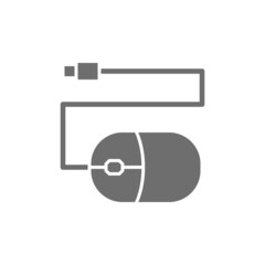 Fototapeta na wymiar Computer mouse grey icon. Isolated on white background