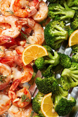 stir-fried mixed vegetable with shrimps - healthy food style