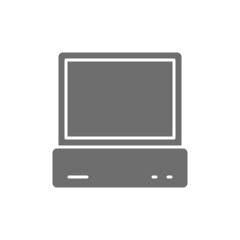 Computer, pc, console grey icon. Isolated on white background