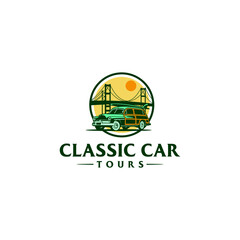 classic car isolated vector for logo or sticker