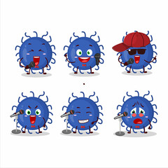 A Cute Cartoon design concept of substance virus singing a famous song