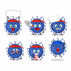Mascot design style of substance virus character as an attractive supporter