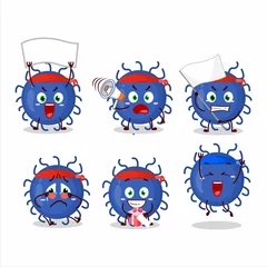 Fotobehang Mascot design style of substance virus character as an attractive supporter © kongvector