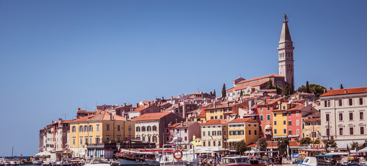panorama city of Rovinj in Croatia
