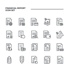 Financial Report set icon, isolated Financial Report set sign icon, vector illustration