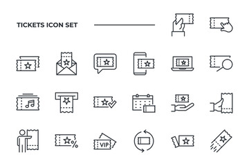Tickets set icon, isolated Tickets set sign icon, vector illustration